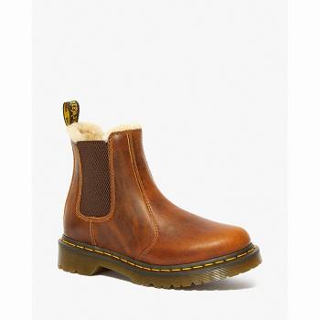 Dr Martens 2976 Faux Fur Lined - Hnede Chelsea Cizmy Damske, D270SK